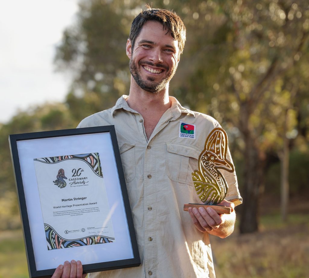 Martin Stringer with his Cassowary Award